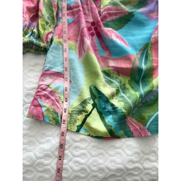 FARM RIO BEACH VIBE CUTOUT LINEN-BLEND MINI VACATION DRESS Small - Picture 5 of 11